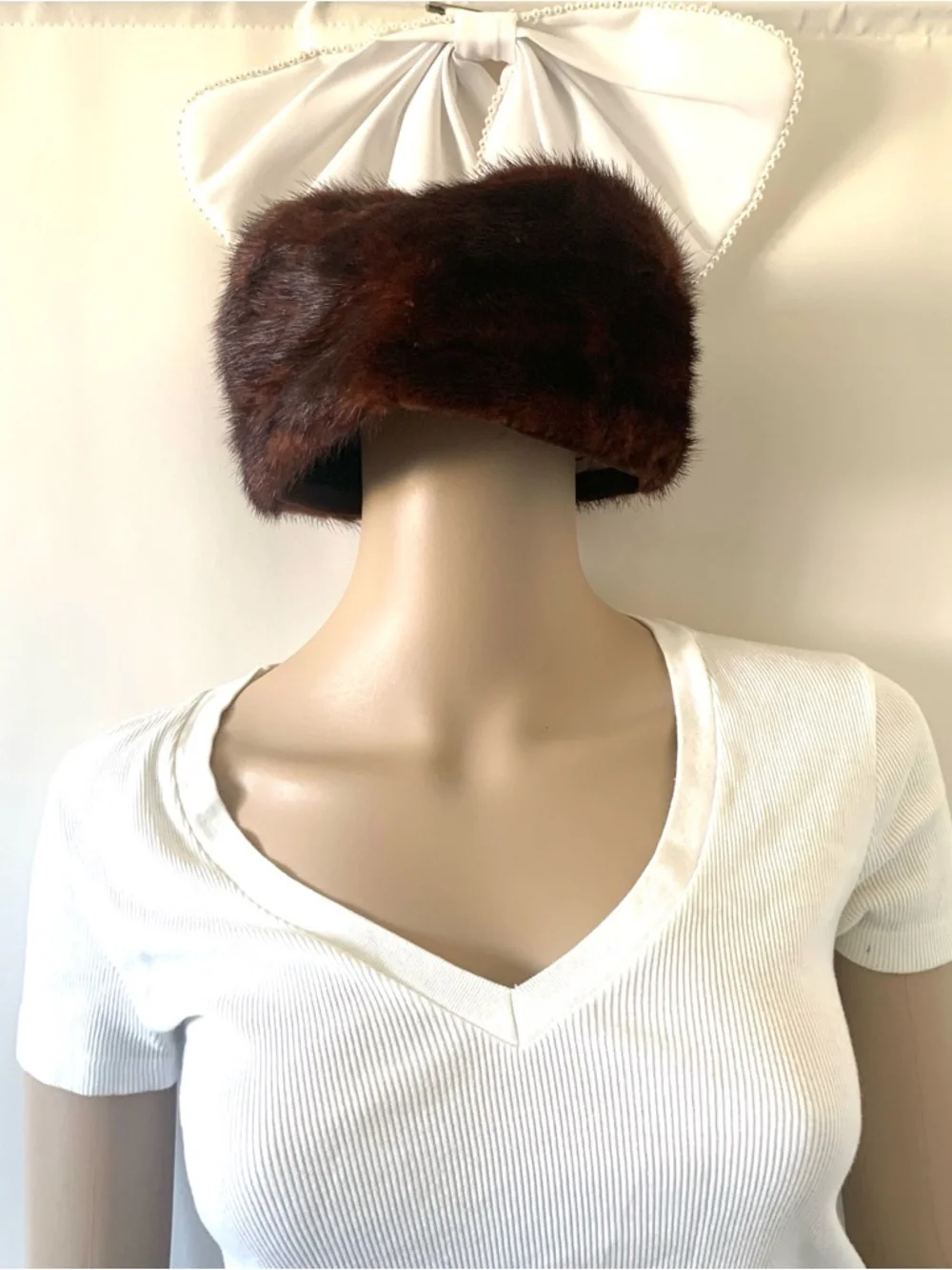 Vintage 50s Styled By Coralie real fur brown hat - Picture 15 of 15